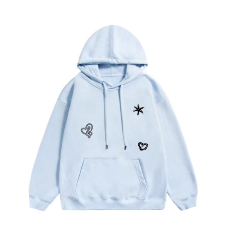 Versatile Collegiate-Style Light Blue Hoodie